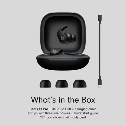 Beats Fit Pro - True Wireless Noise Cancelling Earbuds - Beats Black with AppleCare+ (2 Years)