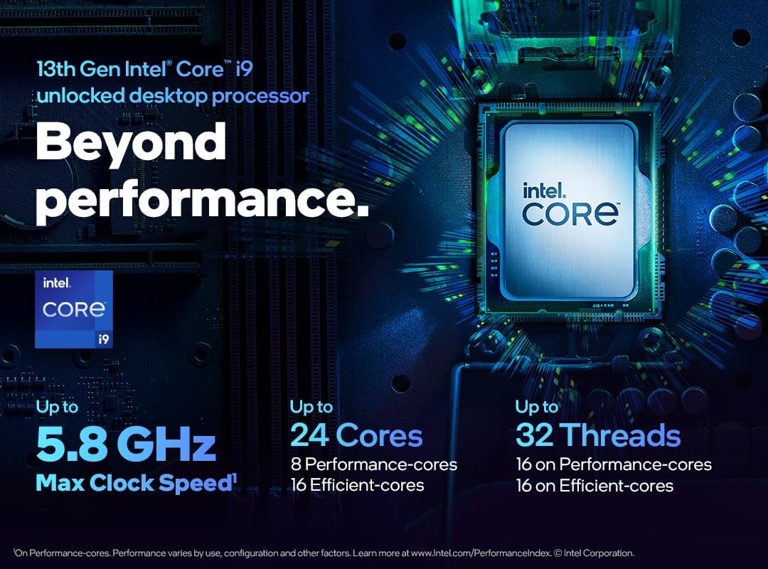 Intel Core i9-13900K Desktop Processor 24 (8 P-cores + 16 E-cores) with Integrated Graphics - Unlocked