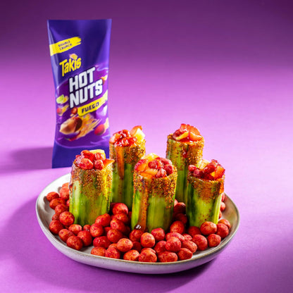 Takis Flare Hot Nuts 15.02 oz Sharing Size Resealable Bag, Chili Pepper & Lime Flavored Medium Spicy Double-Crunch Peanuts