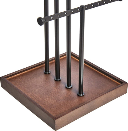 Basics Four-Tier Jewelry Tree Stand - Walnut/Black