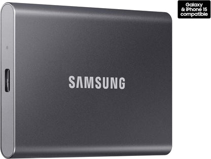 SAMSUNG T7 Portable SSD, 4TB External Solid State Drive, Speeds Up to 1,050MB/s, USB 3.2 Gen 2, Reliable Storage for Gaming, Students, Professionals, MU-PC4T0T/AM, Gray